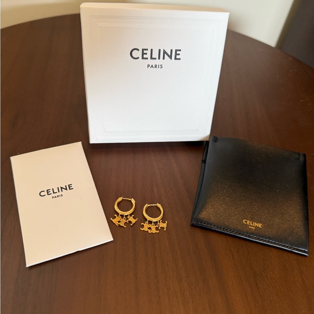 Celine Triomphe Trio Dangle Earrings